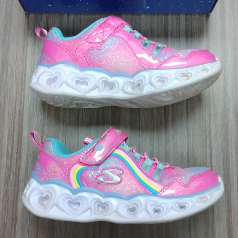 Skechers S Lights Heart Lights Rainbow Lux Light-Up Shoes Sz 12 - Picture 6 of 11